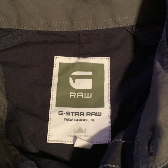 G-Star Raw - Utility Button-up shirt NWOT Navy Blue with Green. Size XL - Picture 5 of 8